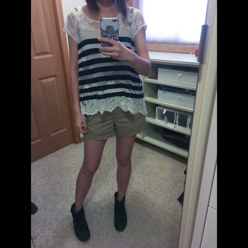 BCBGmaxazria stripe lace top